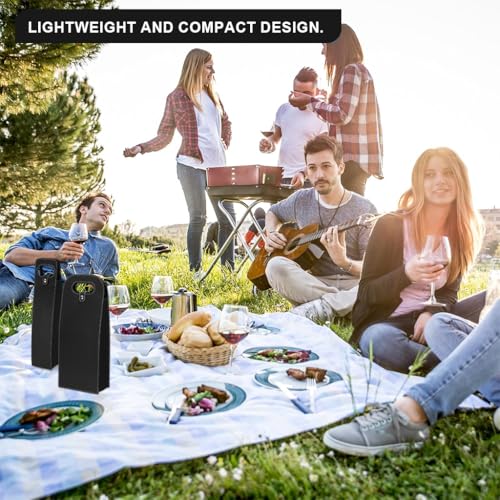 HASTHIP® 2Pcs Single Wine Bottle Gift Bags and Double Wine Bags Gifting Reusable PU Leather Wine Tote Bag Wine Gift Bag for Birthday, Wedding, Picnic Party, Christmas HASTHIP® 2Pcs Single Wine Bottle Gift Bags and Double Wine Bags Gifting Reusable PU Leather Wine Tote Bag Wine Gift Bag for Birthday, Wedding, Picnic Party, Christmas